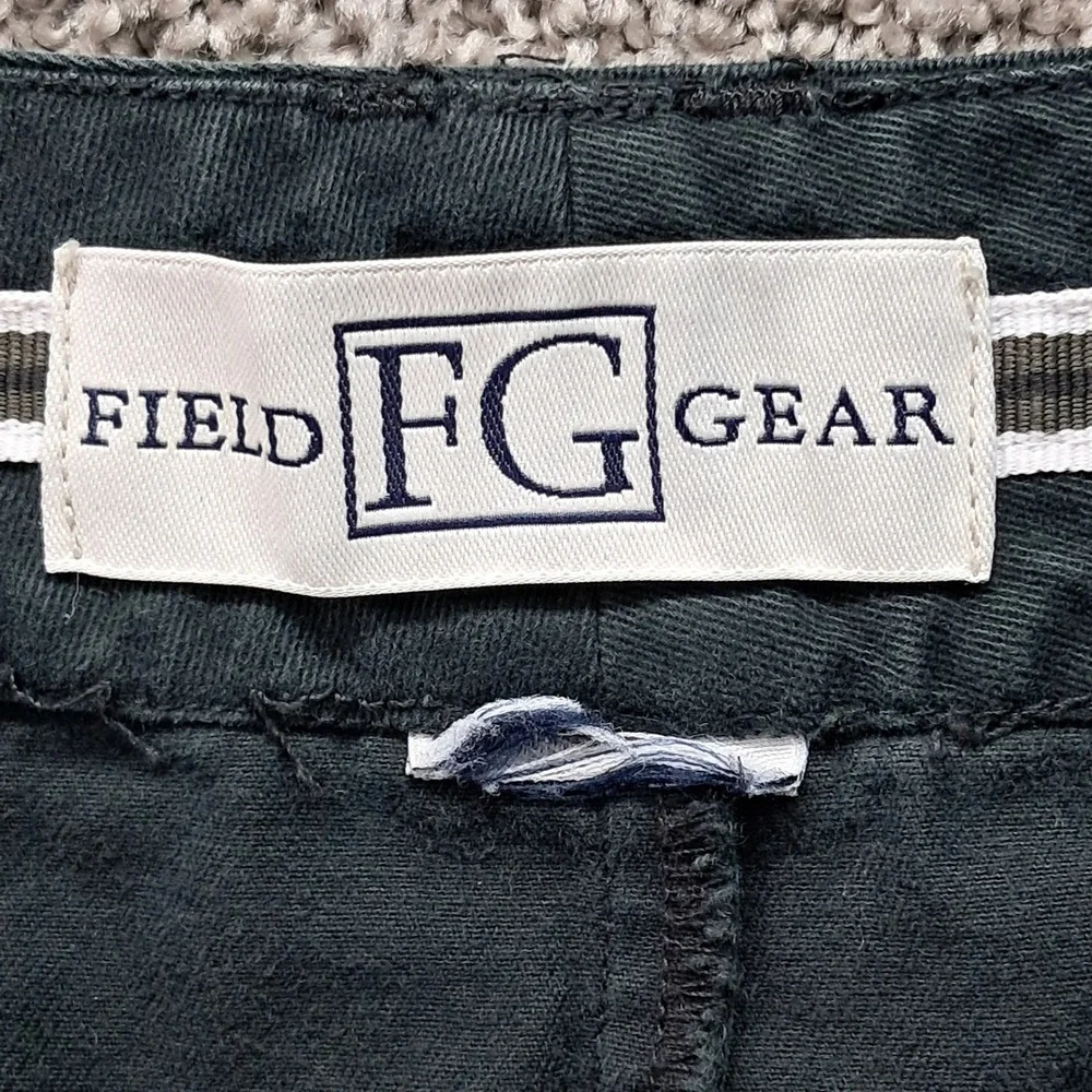 Field Gear Mens Black Flat Front Casual Shorts Double Button Waist 34 x 11‎